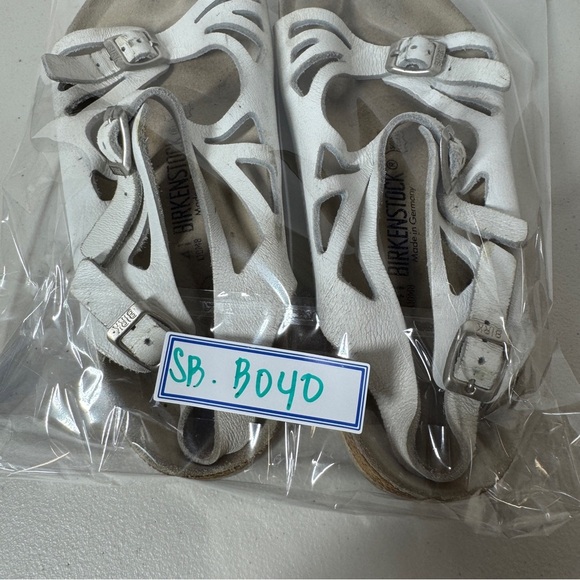 Birkenstock Rare White Cutout Leather Sandals  Comfort Summer Shoes Size 41 - Picture 15 of 15